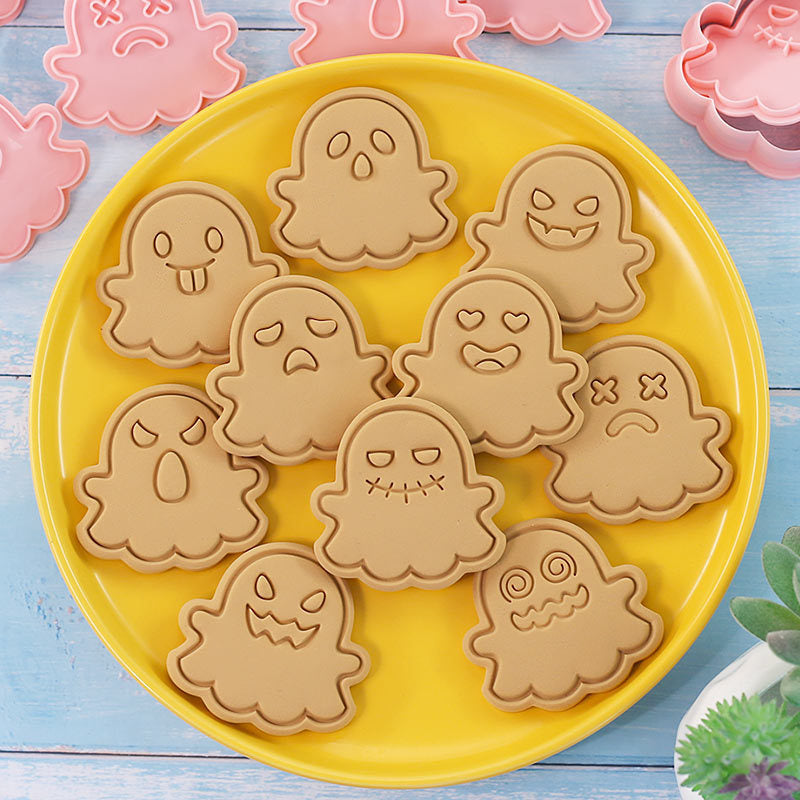 Set 8 Pcs Cookies Cutter Stamp Cetakan Kue Kering Press Tema Halloween