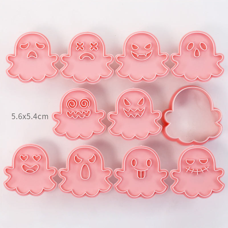 Set 8 Pcs Cookies Cutter Stamp Cetakan Kue Kering Press Tema Halloween