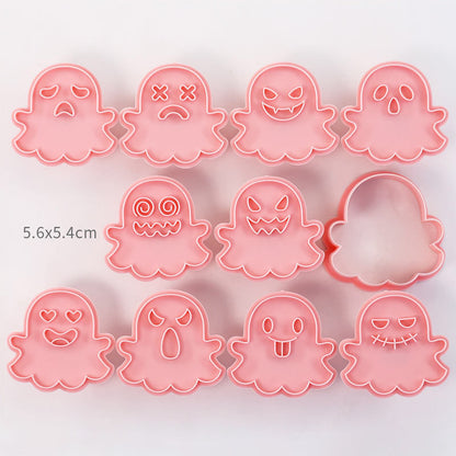 Set 8 Pcs Cookies Cutter Stamp Cetakan Kue Kering Press Tema Halloween