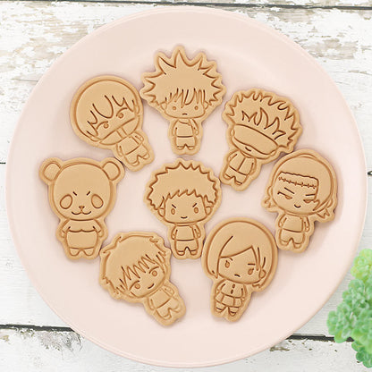 Set 8 Pcs Cookies Cutter Stamp Cetakan Kue Kering Press Tema Jujutsu Kaisen