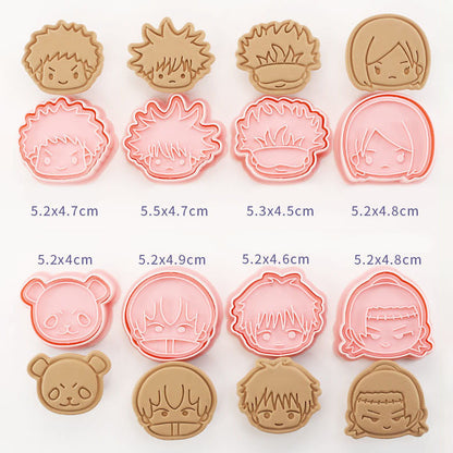 Set 8 Pcs Cookies Cutter Stamp Cetakan Kue Kering Press Tema Jujutsu Kaisen