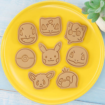 Set 8 Pcs Cookies Cutter Stamp Cetakan Kue Kering Press Karakter Pokemon