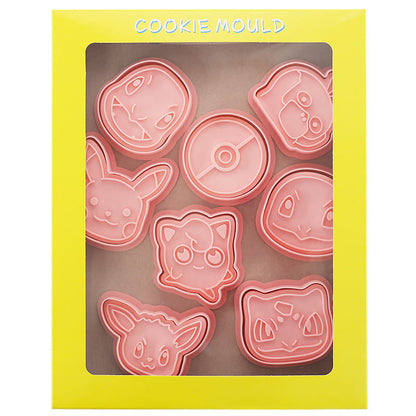 Set 8 Pcs Cookies Cutter Stamp Cetakan Kue Kering Press Karakter Pokemon