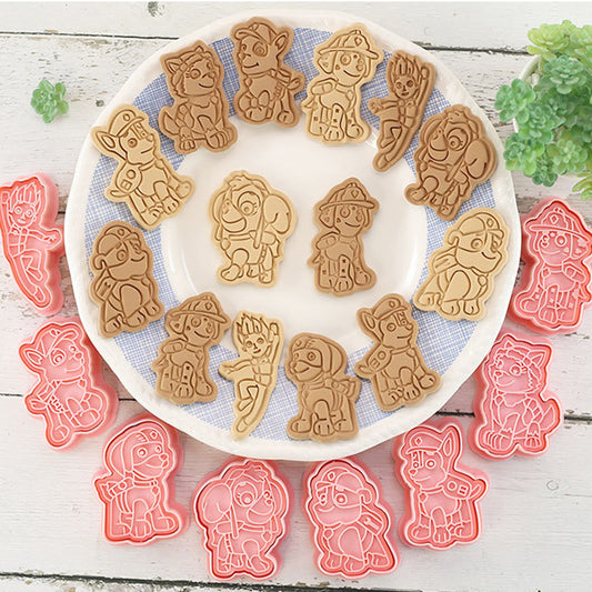 Set 8 Pcs Cookies Cutter Stamp Cetakan Kue Kering Press Tema Paw Patrol