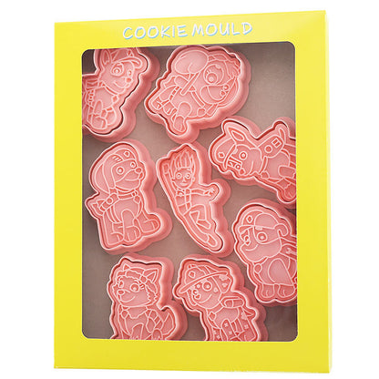 Set 8 Pcs Cookies Cutter Stamp Cetakan Kue Kering Press Tema Paw Patrol