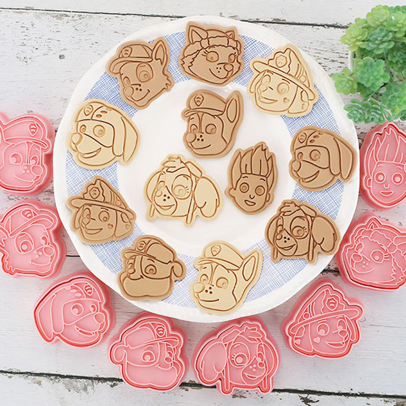 Set 8 Pcs Cookies Cutter Stamp Cetakan Kue Kering Press Tema Paw Patrol