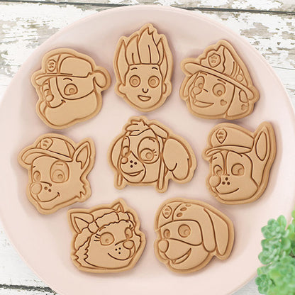 Set 8 Pcs Cookies Cutter Stamp Cetakan Kue Kering Press Tema Paw Patrol