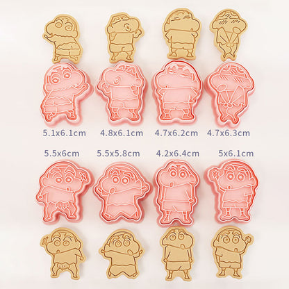 Set 8 Pcs Cookies Cutter Stamp Cetakan Kue Kering Press Tema Shin Chan