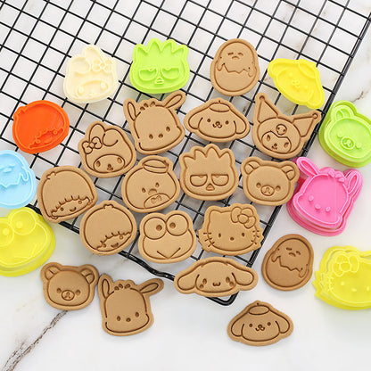 Set 8 Pcs Cookies Cutter Stamp Cetakan Kue Kering Press Karakter Sanrio