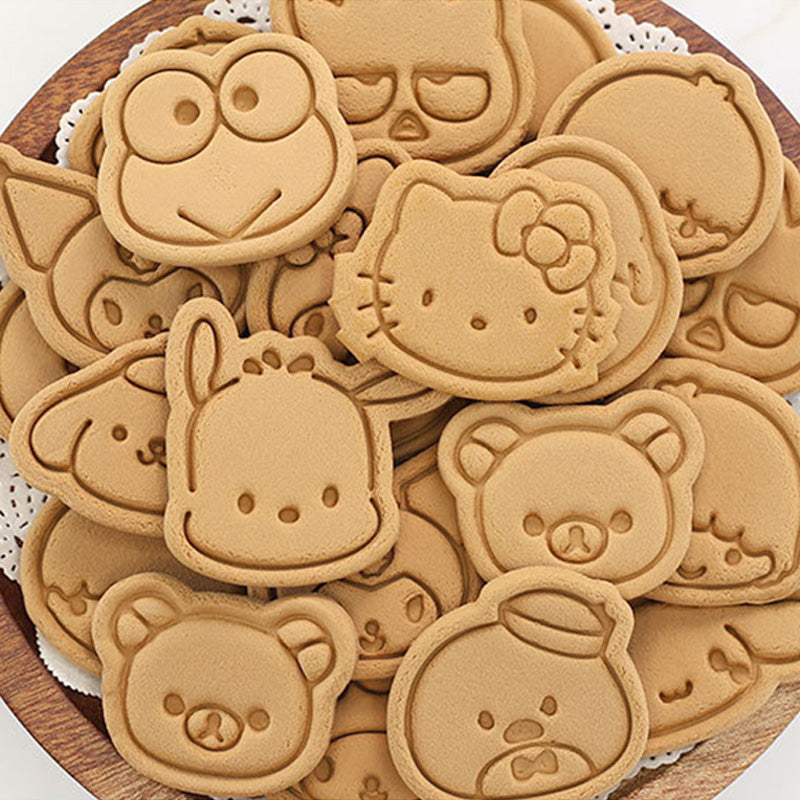 Set 8 Pcs Cookies Cutter Stamp Cetakan Kue Kering Press Karakter Sanrio