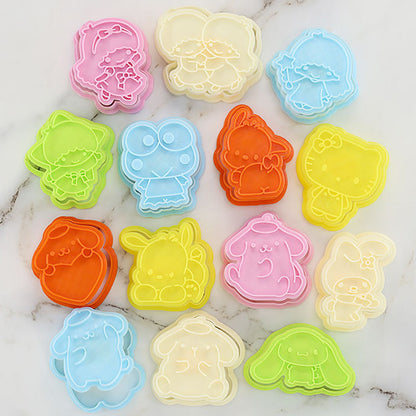 Set 8 Pcs Cookies Cutter Stamp Cetakan Kue Kering Press Karakter Sanrio