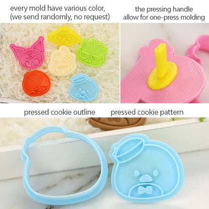 Set 8 Pcs Cookies Cutter Stamp Cetakan Kue Kering Press Karakter Sanrio