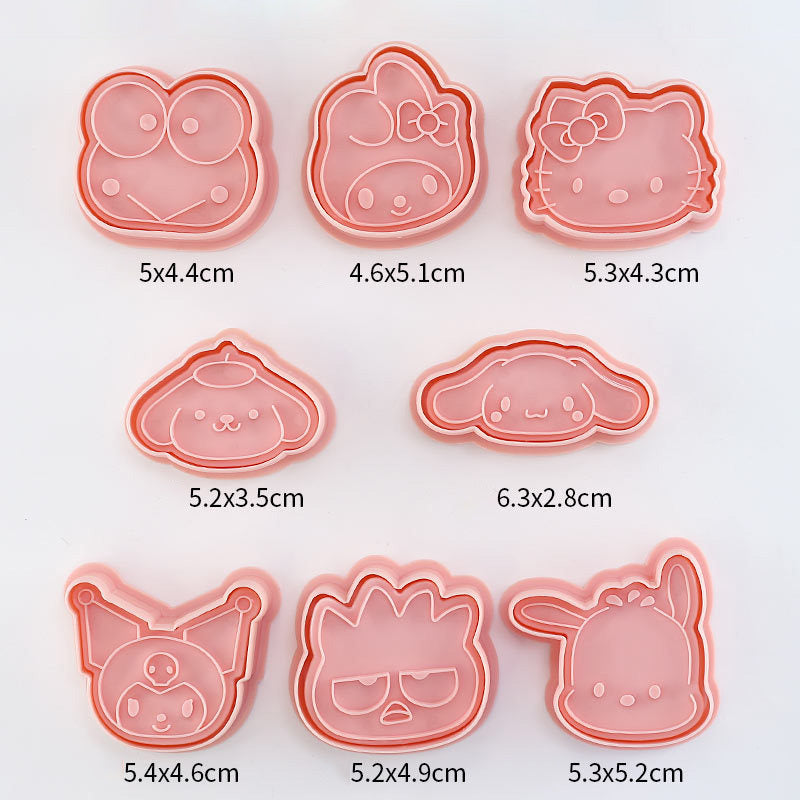 Set 8 Pcs Cookies Cutter Stamp Cetakan Kue Kering Press Karakter Sanrio