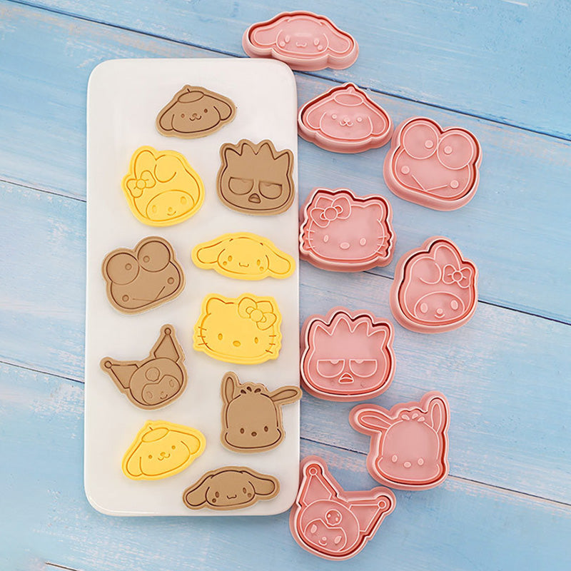 Set 8 Pcs Cookies Cutter Stamp Cetakan Kue Kering Press Karakter Sanrio