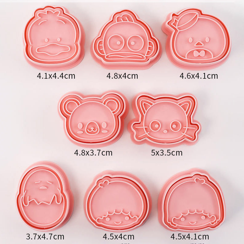 Set 8 Pcs Cookies Cutter Stamp Cetakan Kue Kering Press Karakter Sanrio