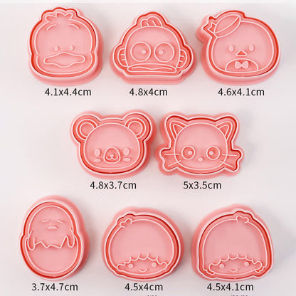 Set 8 Pcs Cookies Cutter Stamp Cetakan Kue Kering Press Karakter Sanrio