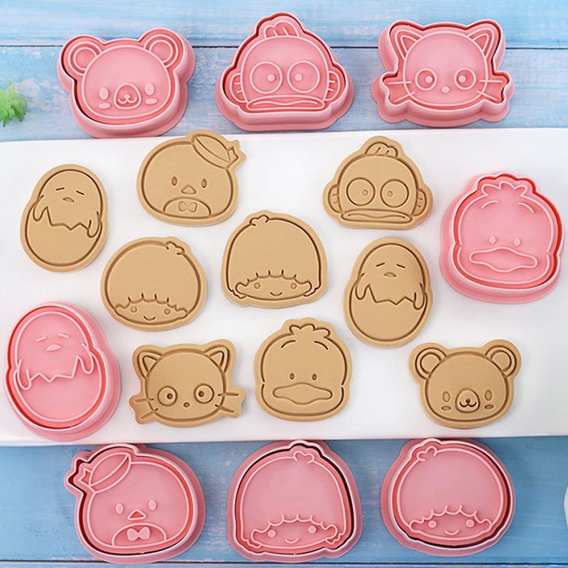 Set 8 Pcs Cookies Cutter Stamp Cetakan Kue Kering Press Karakter Sanrio