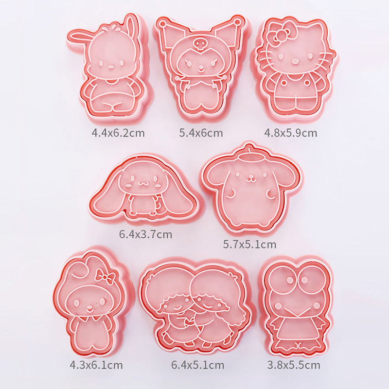 Set 8 Pcs Cookies Cutter Stamp Cetakan Kue Kering Press Karakter Sanrio