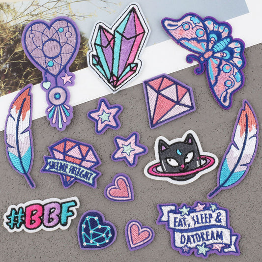 Bordir Patch Karakter Kartun Galaxy Mixed Series Iron On Iron Patch Setrika Baju