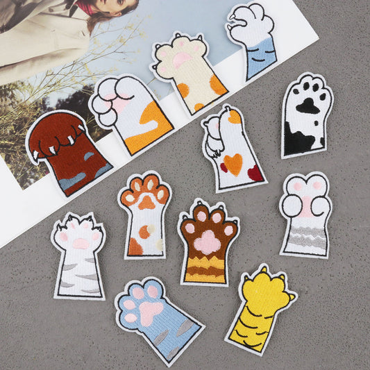 Bordir Patch Karakter Kartun Telapak Kaki Hewan Dog Paw Cat Paw Series Iron On Iron Patch Setrika Baju
