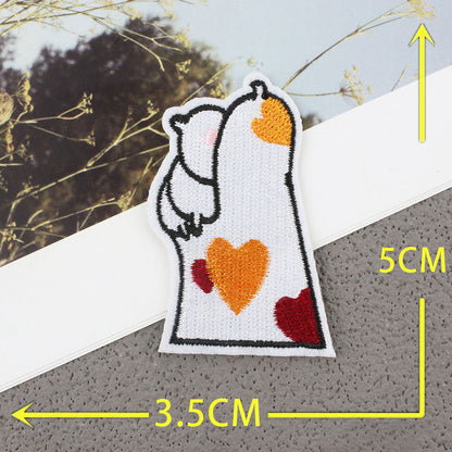 Bordir Patch Karakter Kartun Telapak Kaki Hewan Dog Paw Cat Paw Series Iron On Iron Patch Setrika Baju