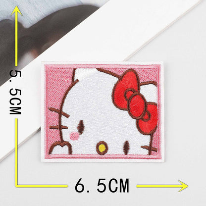 Bordir Patch Sticker Karakter Kartun Sanrio Kitty Melody Cinnamonroll Kuromi Series Tanpa Setrika Baju