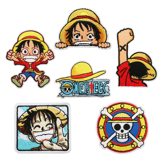 Bordir Patch Karakter Kartun One Piece Series Iron On Iron Patch Setrika Baju