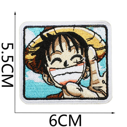 Bordir Patch Karakter Kartun One Piece Series Iron On Iron Patch Setrika Baju