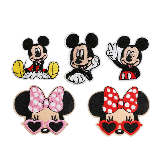 Bordir Patch Karakter Kartun Mickey Minnie Series Iron On Iron Patch Setrika Baju