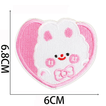 Bordir Patch Karakter Kartun Hewan Kelinci Lucu Rabbit Bunny Series Iron On Iron Patch Setrika Baju