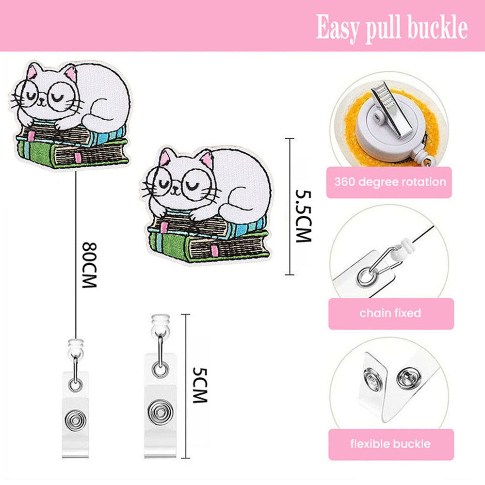 Retractable Badge Reels Retractable Telescopic Flexible Yoyo Tarik Name Tag ID Card Holder Belt Clip Klip Gulungan Kartu Nama Akses Kantor