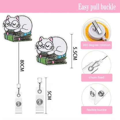 Retractable Badge Reels Retractable Telescopic Flexible Yoyo Tarik Name Tag ID Card Holder Belt Clip Klip Gulungan Kartu Nama Akses Kantor