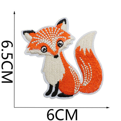 Bordir Patch Karakter Kartun Hewan Fox Capybara Dino Animal Series Iron On Iron Patch Setrika Baju