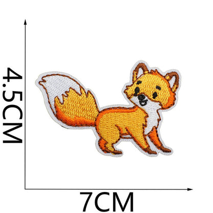 Bordir Patch Karakter Kartun Hewan Fox Capybara Dino Animal Series Iron On Iron Patch Setrika Baju