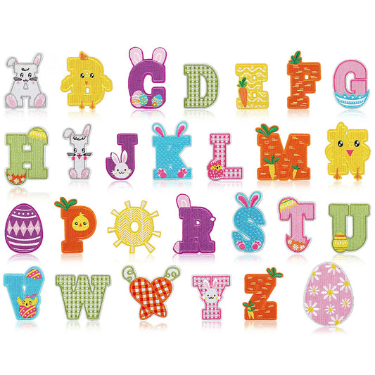 Bordir Patch Huruf Abjad Capital Letter Easter Series Iron On Iron Patch Setrika Baju Tema Paskah