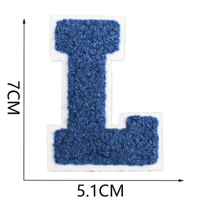 Bordir Patch Huruf Abjad Capital Letter Blue Series Iron On Iron Patch Setrika Baju