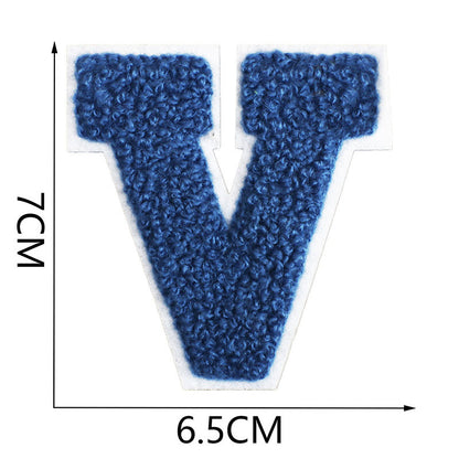 Bordir Patch Huruf Abjad Capital Letter Blue Series Iron On Iron Patch Setrika Baju