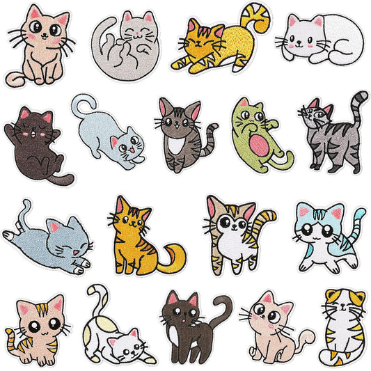 Bordir Patch Karakter Kartun Hewan Kucing Cat Animal Series Iron On Iron Patch Setrika Baju C