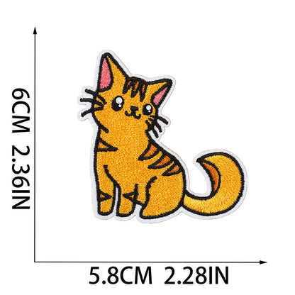 Bordir Patch Karakter Kartun Hewan Kucing Cat Animal Series Iron On Iron Patch Setrika Baju C