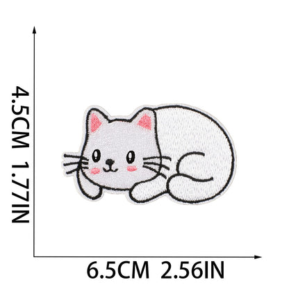 Bordir Patch Karakter Kartun Hewan Kucing Cat Animal Series Iron On Iron Patch Setrika Baju C