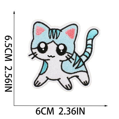 Bordir Patch Karakter Kartun Hewan Kucing Cat Animal Series Iron On Iron Patch Setrika Baju C