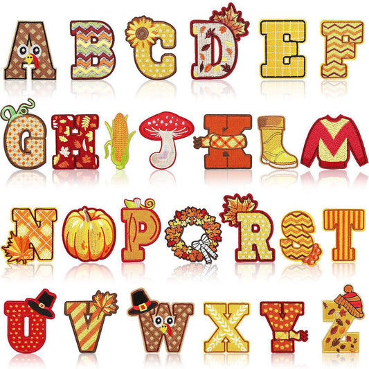 Bordir Patch Huruf Abjad Capital Letter Summer Series Iron On Iron Patch Setrika Baju Tema Musim Panas