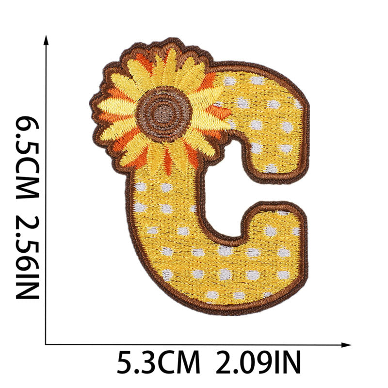 Bordir Patch Huruf Abjad Capital Letter Summer Series Iron On Iron Patch Setrika Baju Tema Musim Panas