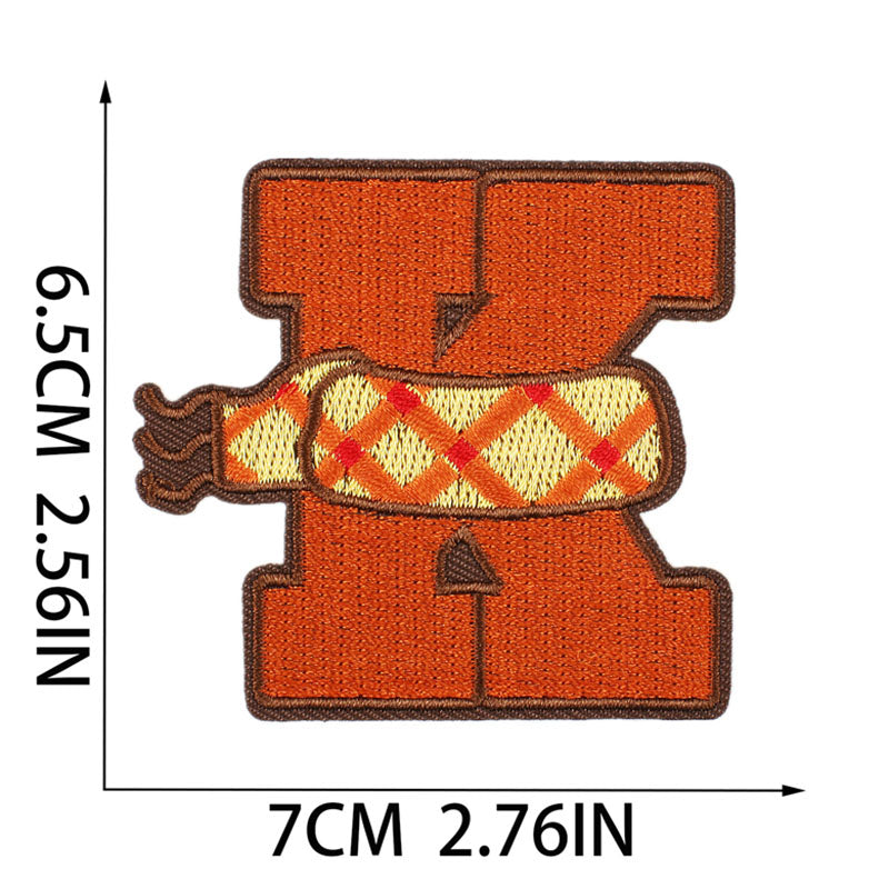 Bordir Patch Huruf Abjad Capital Letter Summer Series Iron On Iron Patch Setrika Baju Tema Musim Panas