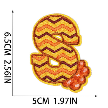 Bordir Patch Huruf Abjad Capital Letter Summer Series Iron On Iron Patch Setrika Baju Tema Musim Panas