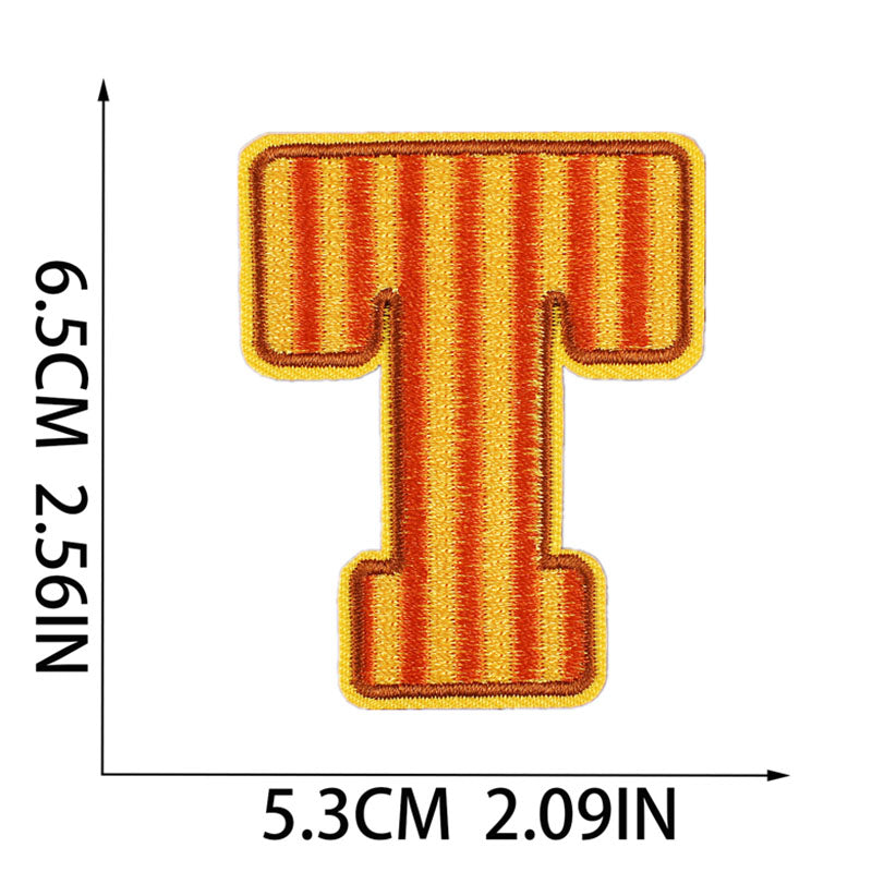 Bordir Patch Huruf Abjad Capital Letter Summer Series Iron On Iron Patch Setrika Baju Tema Musim Panas