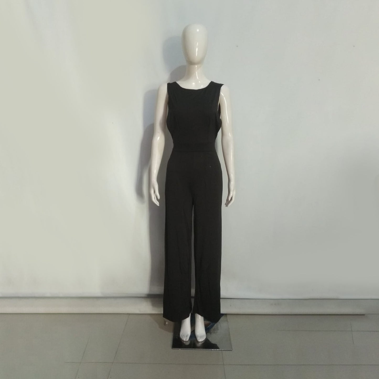 Black Jumpsuit Sexy Backless Wide Leg Sleeveless Elegant Woman Fashion