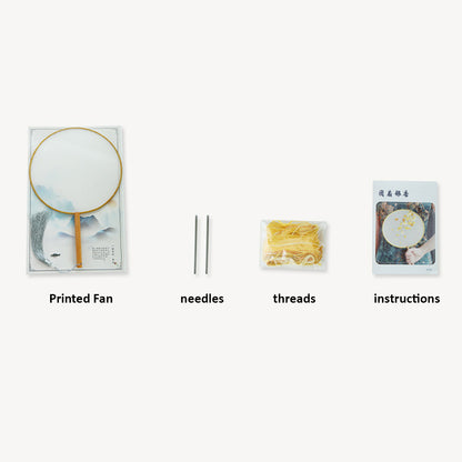 DIY Paket Sulam Tangan Kipas Embroidery Fan Double Side