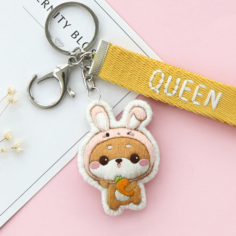 DIY Set Gantungan Kunci Sulam Couple Keychain Pendant Embroidery Kit