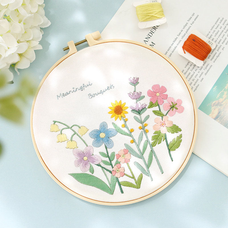 Set Sulam Tangan Pola Pemula Lukisan Hand Embroidery Stater Kit seri F